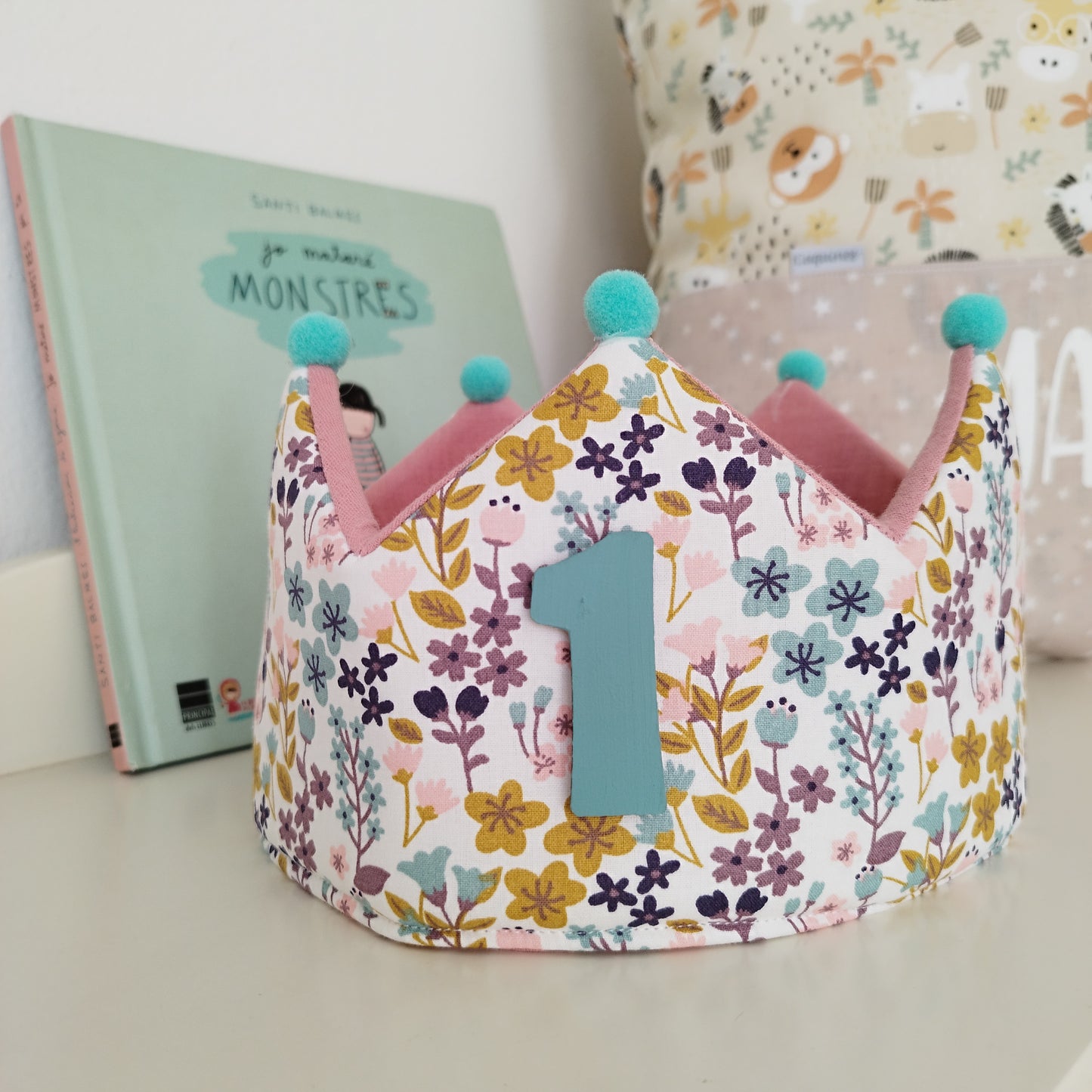 Corona de cumpleaños reversible Flores clásica