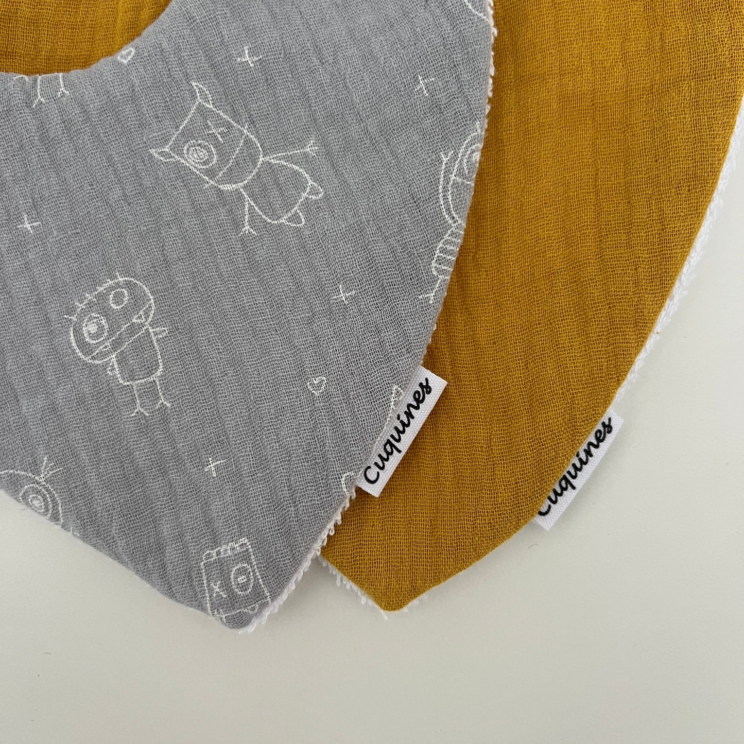 Pack 2 bandanas de bebé muselina estampados
