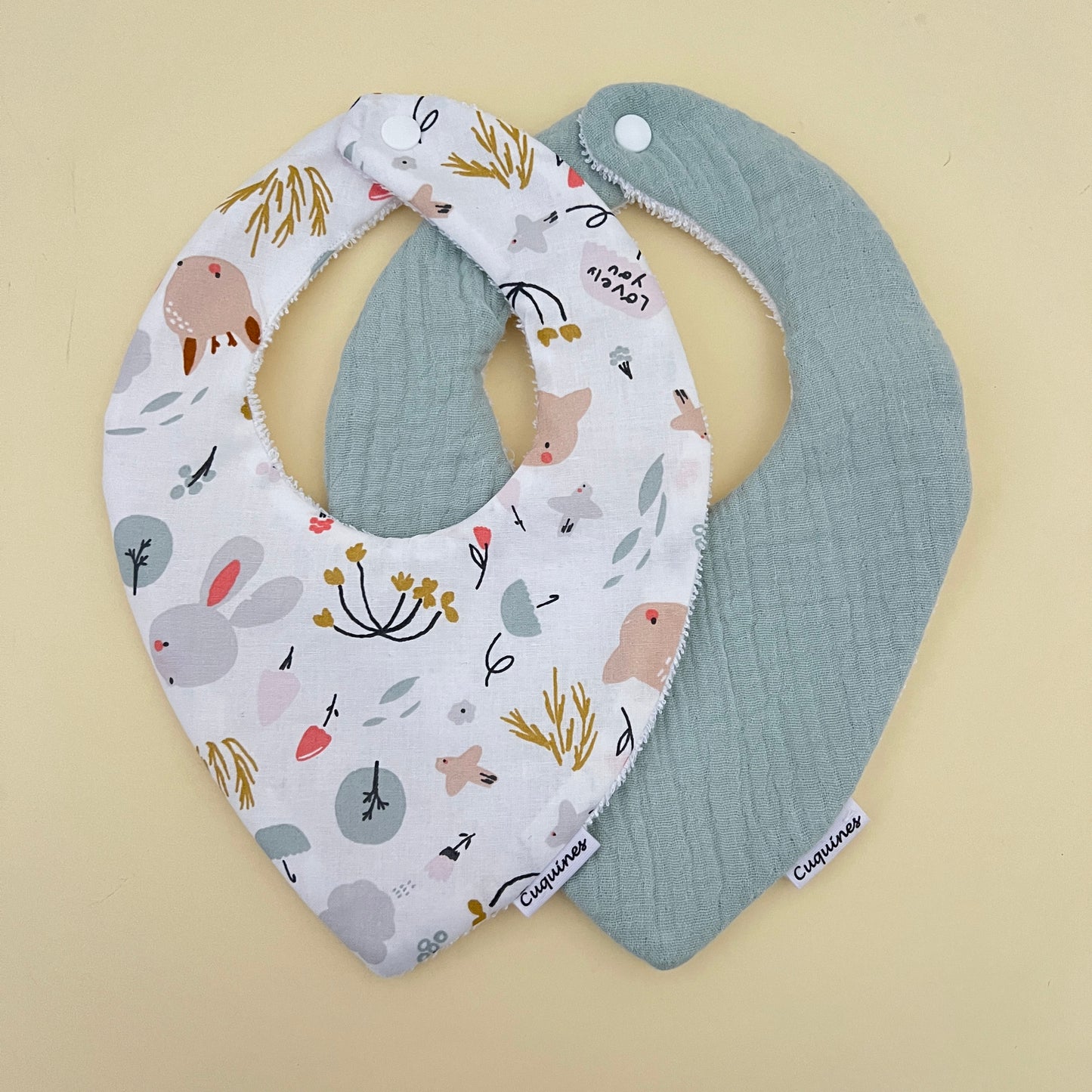Pack 2 bandanas de bebé con rizo de bambú Lovely You