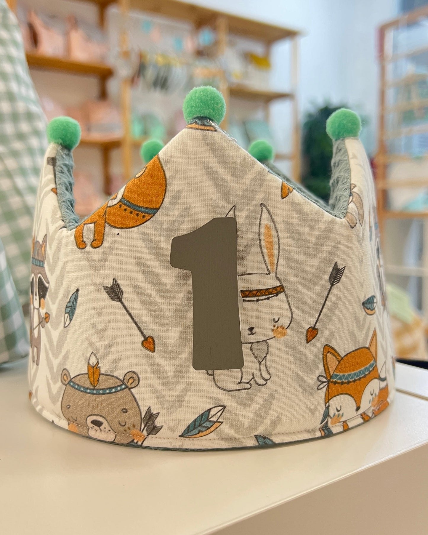 Corona infantil cumpleaños reversible indios y tipis