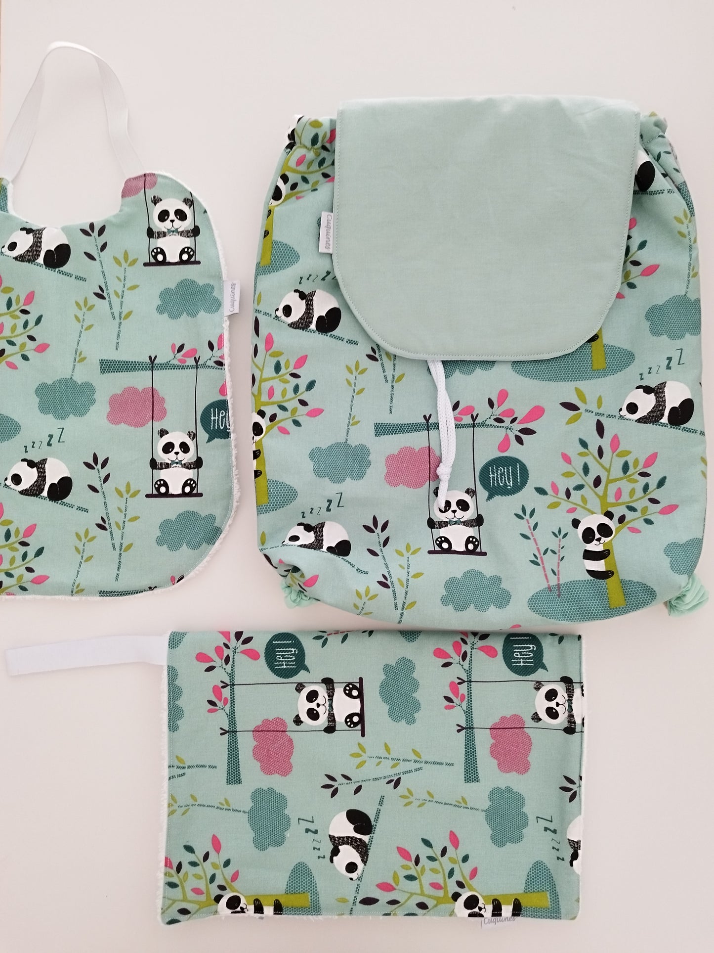 Pack Cuquicole: 3 piezas- Pandas menta