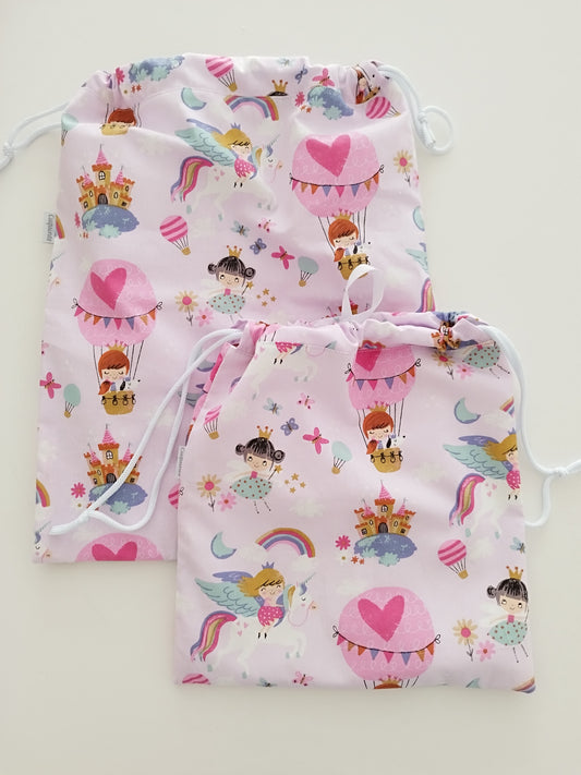 Bolsas colección Hadas y princesas (medidas-imp./algodón)