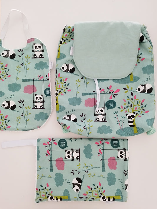 Pack Cuquicole: 3 piezas- Pandas menta