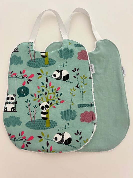 Pack 2 baberos Pandas Menta