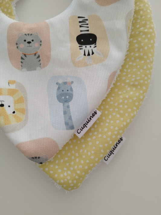 Pack 2 bandanas de bebé con rizo de bambú Friends